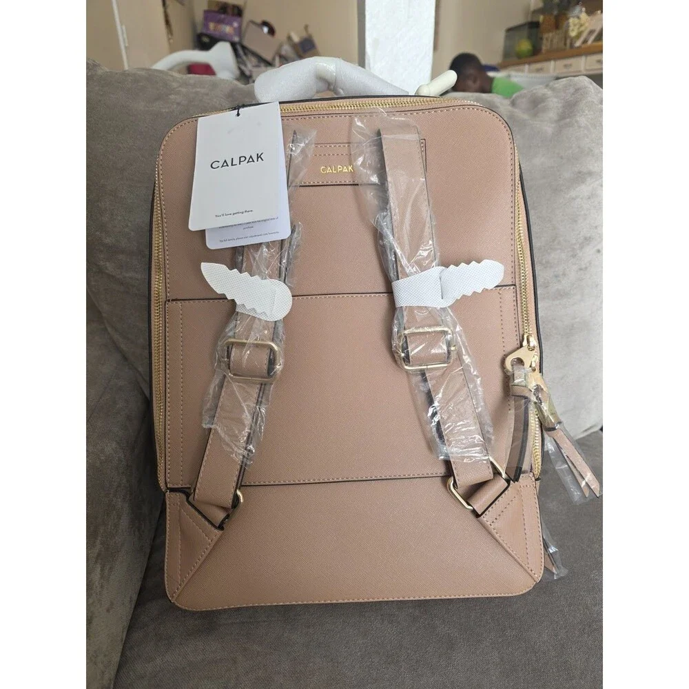 Calpak Kaya Laptop Backpack 15-inch in Latte